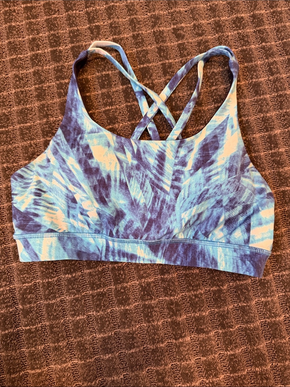 lululemon athletica Blue Tie-Dye Crisscross Sports Bra